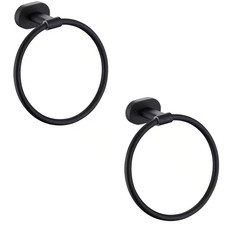 Wall Mounted Towel Ring in Stainless Steel Matte Black-2 Pack