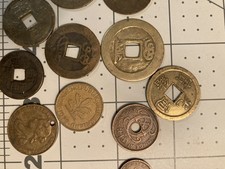 Antique Vintage Metal Brass Bronze Chinese Cash Coins Charm Coin Lot