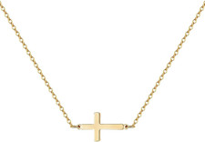 Cross Necklace for Women: 14K Gold Plated Layered Cross Pendant - Dainty Gold Ne