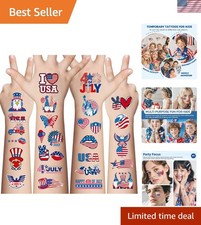 Independence Day Waterproof Tattoos - 80 Cartoon Designs for Fun Celebrations