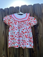 VTG 1980 s Dress by Youngland Girls Sz 2T Pink tulips flowers layered collar