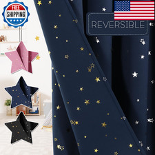 Princedeco 100 Blackout Star Curtains For Kids Room Reversible Use Twinkle