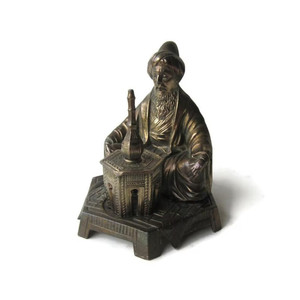Vantines Incense Burner #1254; Antique Orientalist Maghrebi Man Incense Burner