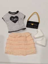 Barbie Fashionistas Estilo Conjunto Camisa Bella Boho Falda Zapatos Cartera Lindo Moda