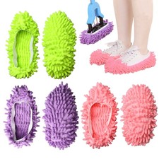 pengxiaomei 3 Pairs/ 6PCS Mop Slippers, Microfiber Dust Green/Pink/Purple