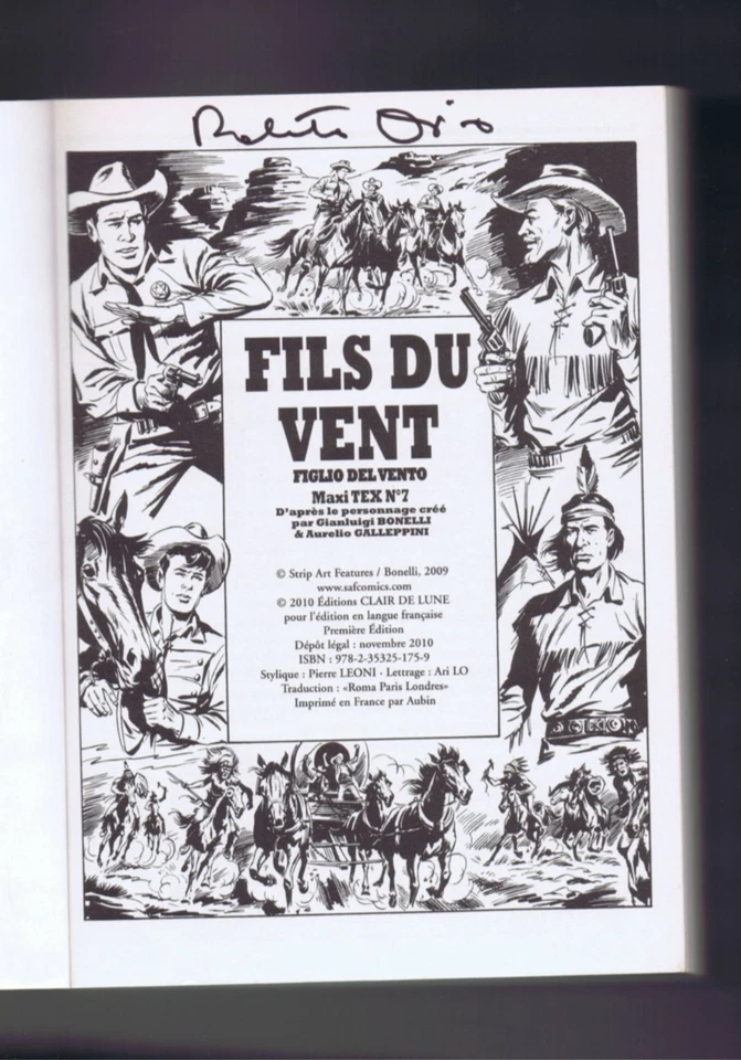 TEX MAXI n°7 LE FILS DU VENT Nizzi / Diso CLAIR DE LUNE EO signé TTBE - Photo 2/4