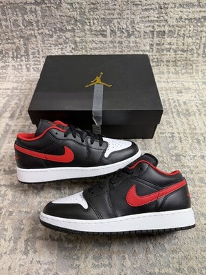 Größe 4,5 - Nike Air Jordan 1 Low (GS) Black Fire Red White 553560-063