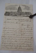1861 Civil War Letter, Capitol Illus , 9th Regiment, P.R.C., Camp Tenally, Co. E