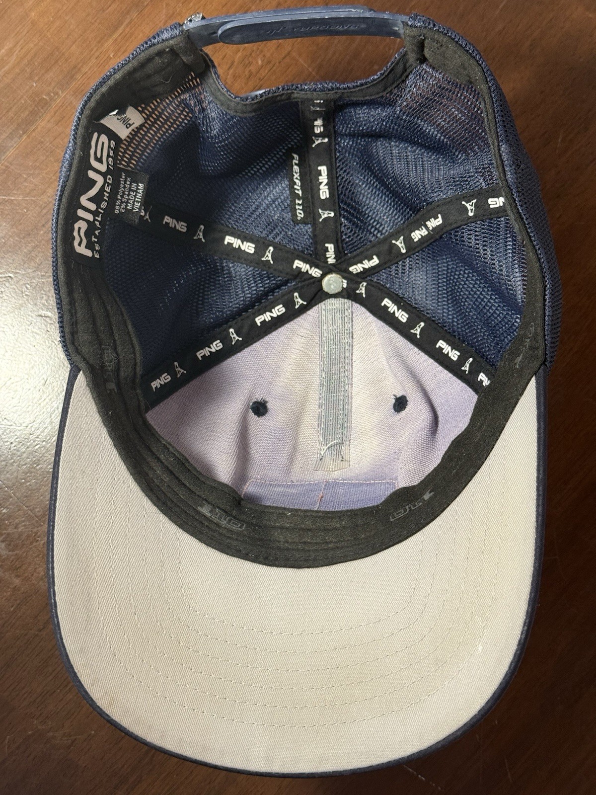 PING Patch Snapback Mesh Back Trucker Hat Navy Bl… - image 4