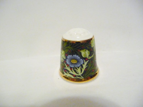 THIMBLE VINTAGE FB CHINA ENGLAND MUSUEM COLLECTION WILLIAM MORRIS' "+SEAWEED" - Picture 3 of 5
