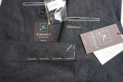 Canali Kei Cashmere Blend Gray Herringbone Sport Coat Jacket Sz 40L BRAND NEW
