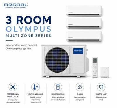 MRCOOL Olympus 3 Zone Mini Split AC Heat Pump System