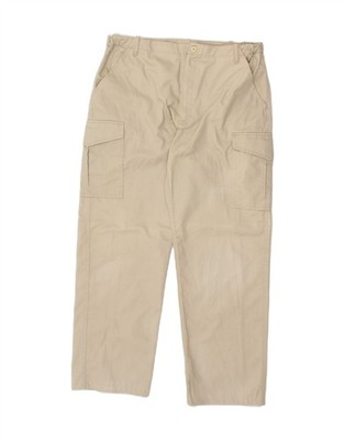 VINTAGE Herren Straight Cargo Hose Große W34 L29 Beige Baumwolle AM02