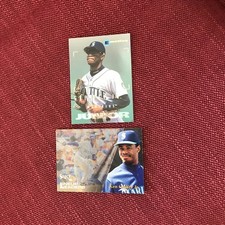 2 Ken Griffey Jr Cards: 1995 Skybox Emotion- 1996 Select Lineup Leaders