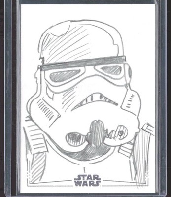 2025 Topps Chrome Star Wars Stormtrooper Sketch 1/1 by Dan Cooney