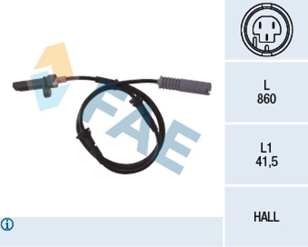 FAE ABS Sensor Raddrehzahl 78009 FüR E39 BMW 5Er 520 523 525 Tds 528 535 540-image