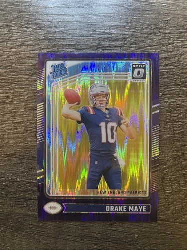 2024 Panini Donruss Optic - Rated Rookie Drake Maye #229 Purple Shock Prizm (RC)