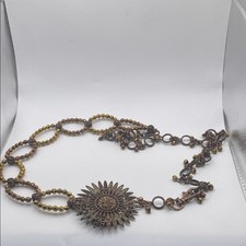 Antique Gold dark bronze tone Sunburst small glam belt