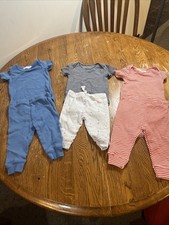 Set Of 3 Boy One Piece With Matching Pants 6months All Excellent Condition