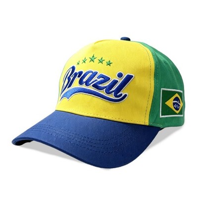 Brazil Fan Soccer Celebration Cap Hat Gifts Embroidered Flag Adjustable Unisex
