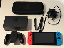 Nintendo Switch Console with Blue/Red Neon Joy cons + Accessories & Case