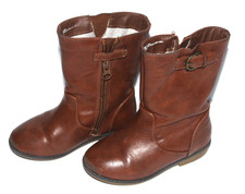 Toddler Girls' Riding Boots - Cat Jack - Size 9 - Brown - Side Zipper USED