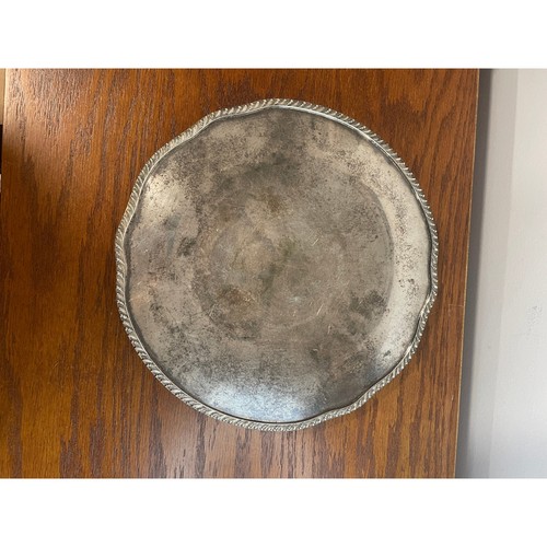 Vintage Maywood Rogers Silver Plated Footed Round Serving Tray Plate 7521 - Picture 2 of 5