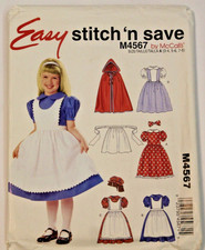 McCall's 4567 Girls Storybook Costume Sewing Pattern in 3 Styles 3-4-5-6-7-8