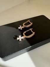 Luxus 585rg gestempelte Ohrringe, Diamant Zircon, rolled, 2.5 Gramm, neu