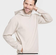 All In Motion Men's Mesh Spacer Fleece Hoodie Beige M