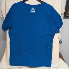 Adar Pro Scrubs For Women - Tailored V-Neck Scrub Top XL Blue