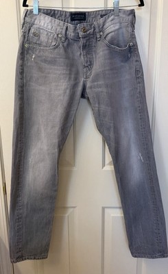Scotch & Soda Men s Gray Slim Fit Denim Jeans Mid Rise Medium Wash 5-Pocket