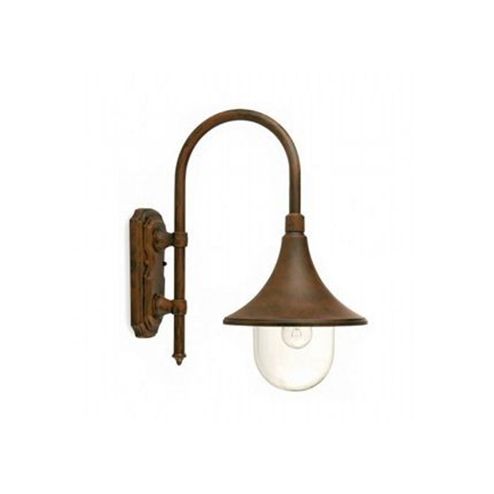 Applique Da Esterno Lampara Alluminio E Termoplastica Ruggine 1 Luce E27