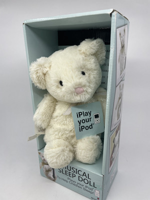 WOON SWEET DREAMS iPlay Your iPod MUSICAL SLEEP DOLL White Teddy Bear In Box
