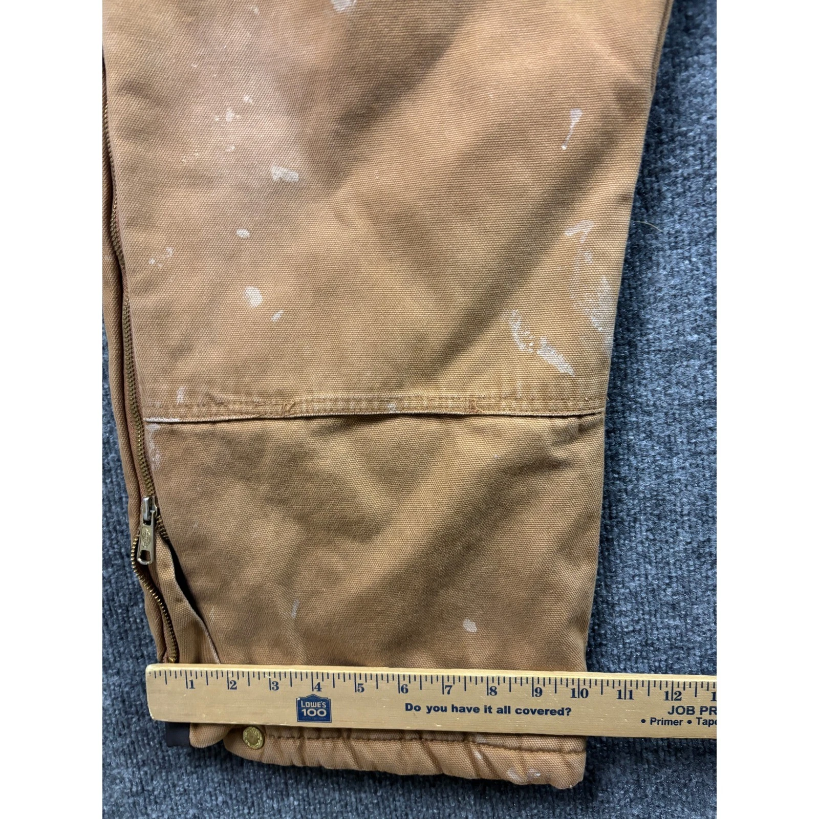 Dickies Duck Canvas Bib Overalls Mens XL Brown Lined Double Knee Workwear image 7