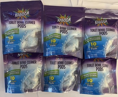 KABOOM Fresh Scent Toilet Bowl Cleaner Pods ~ 6 Bags (10 Pods Each) 60 Total Pod