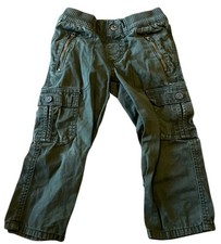 Gymboree Boys 3T Olive Green Cargo Pants Elastic Waist Pockets Fall 2012