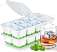 Eisw&uuml;rfelform Silikon BPA-frei 4,5cm XL 70ml 2er Pack Stapelbar mit 2 St&uuml;ck