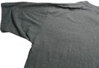 Gray VTG men’s shirt XLT with short sleeves, shown close-up to reveal a single stitch on the neckline.