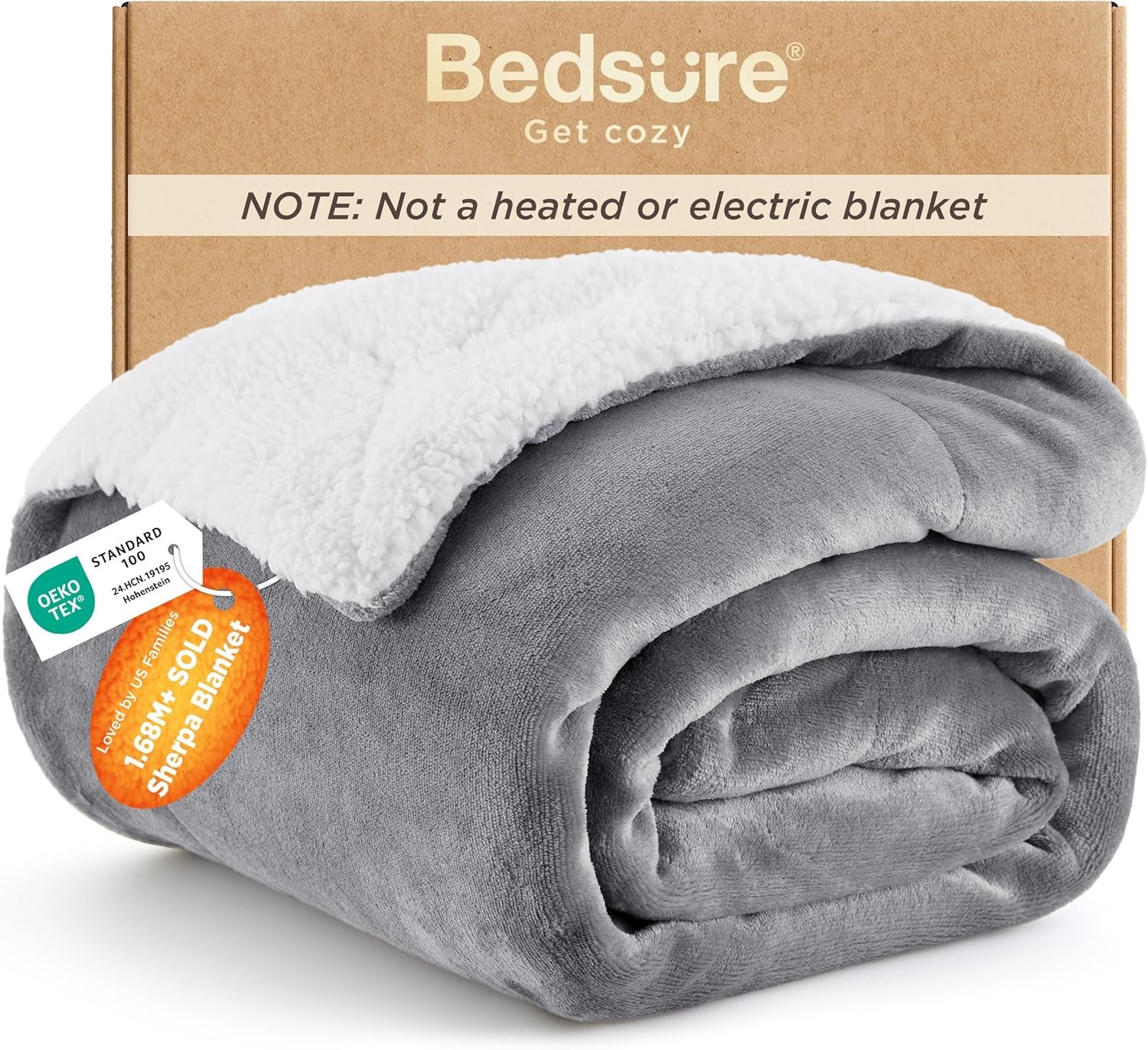 Bedsure Sherpa Fleece Throw Blanket - Fluffy Microfiber Solid Blankets for Bed