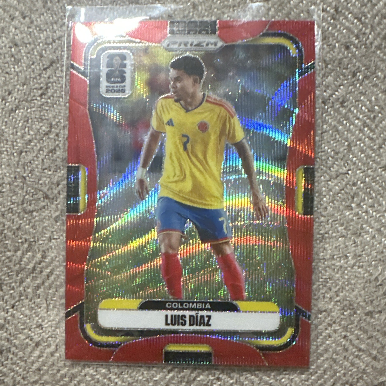 Panini Prizm FIFA World Cup 2026 Luis Díaz Colombia #182 Red Wave  21/39