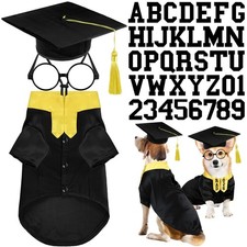 Huhumy 5 Pcs Dog Graduation Costume Set Include 2026 Pet L, Black Yellow