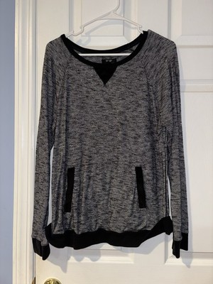 Simply Vera By Vera wang Love Sleeve Shirt With Pockets Gray And Black Size L
