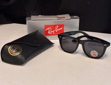 Ray-Ban RB2140L Square Sunglasses Black Frame Gray Polarized Lenses 53-18
