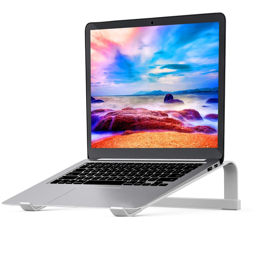 Ergonomic Aluminum Laptop Stand for Desk - Stable Cooling Riser