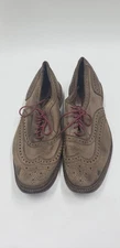 Allen Edmonds Neumok Men Size 9.5-10 D Brown Leather Wingtip LaceUp Oxford Shoes