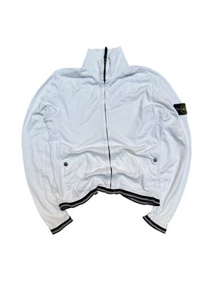 Stone Island Track Zip   Optical White zipped pullover