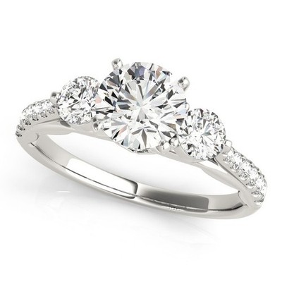 Round Diamond 3 Stone Designer Engagement Ring Platinum DE/VS 2.00Ct Lab Grown