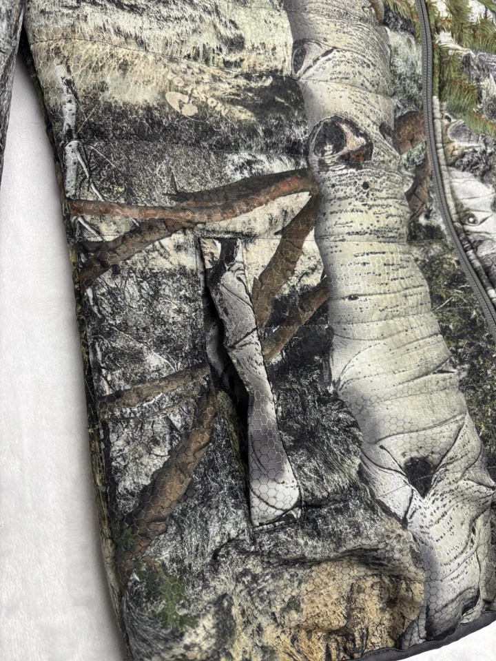 Mossy Oak Camouflage Puffer Jacket Youth Size Large 12/14 Long Sleeve Full Zip - Image 4 of 4