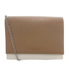 Salon de Alfurd Leather 2Way Chain Shoulder Bag Clutch White Brown Used